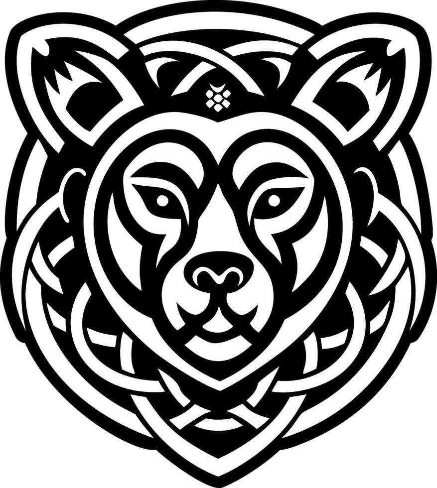 A filled style icon of celtic bear symbol vector
