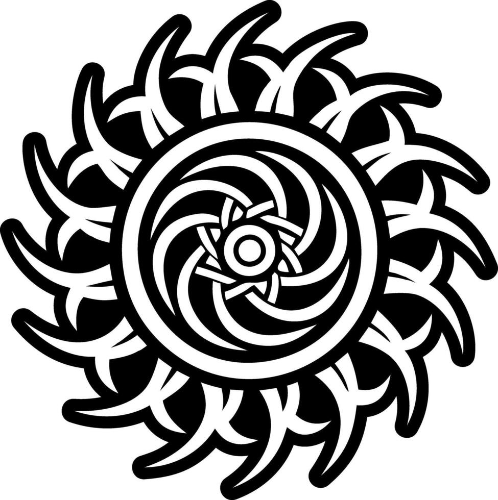 Sunbeam spiral symbol icon in glyph style vector