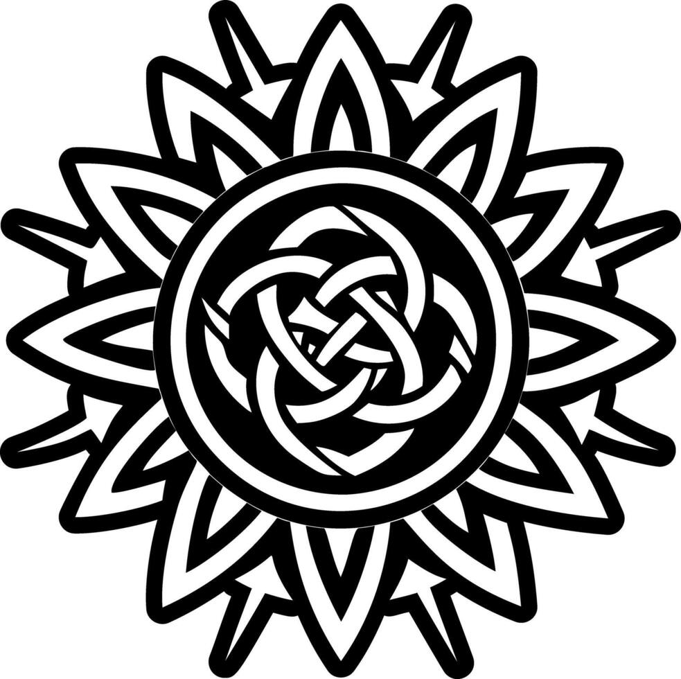 Sunburst knot icon in filled style vector