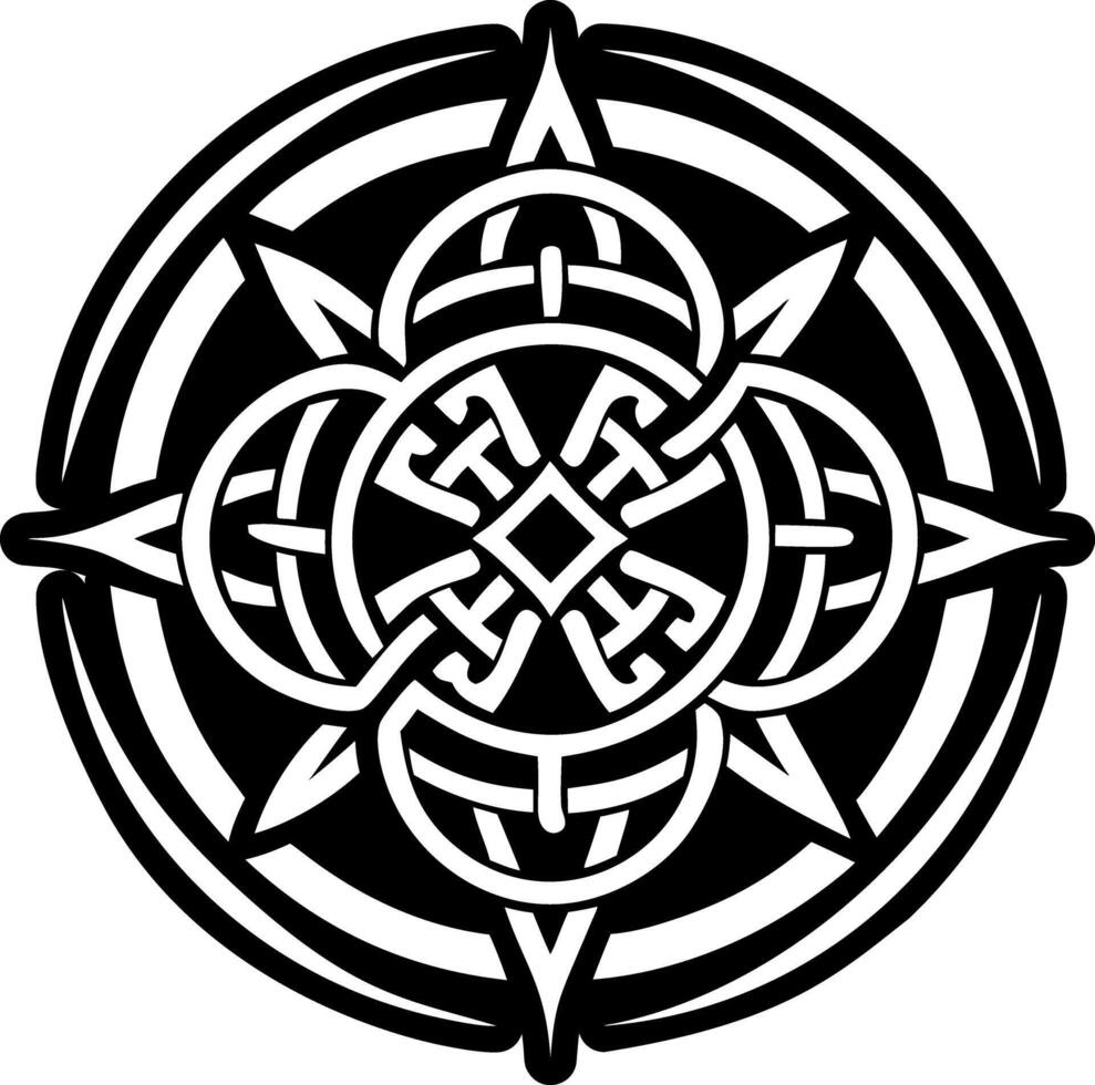 A solid style icon of celtic wheel symbol vector
