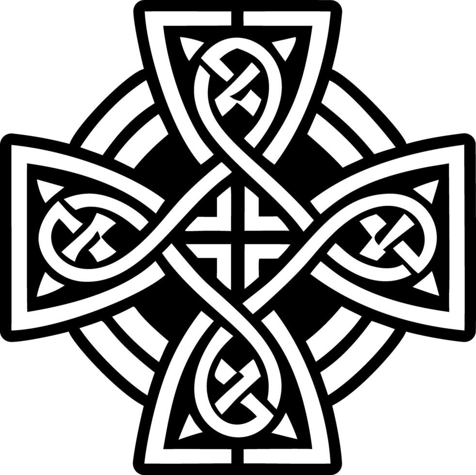 A solid style icon of cross celtic symbol vector