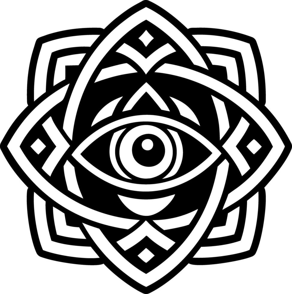 A solid style icon evil eye symbol vector