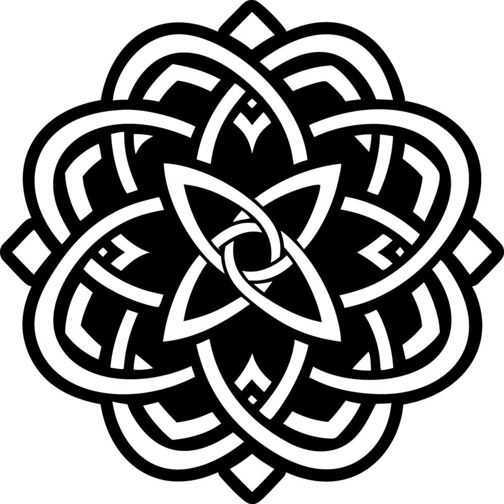 A filled style icon of eternal knot symbol vector