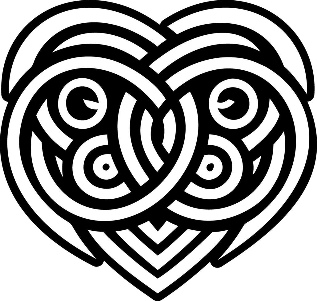 Heart spiral icon in glyph style vector