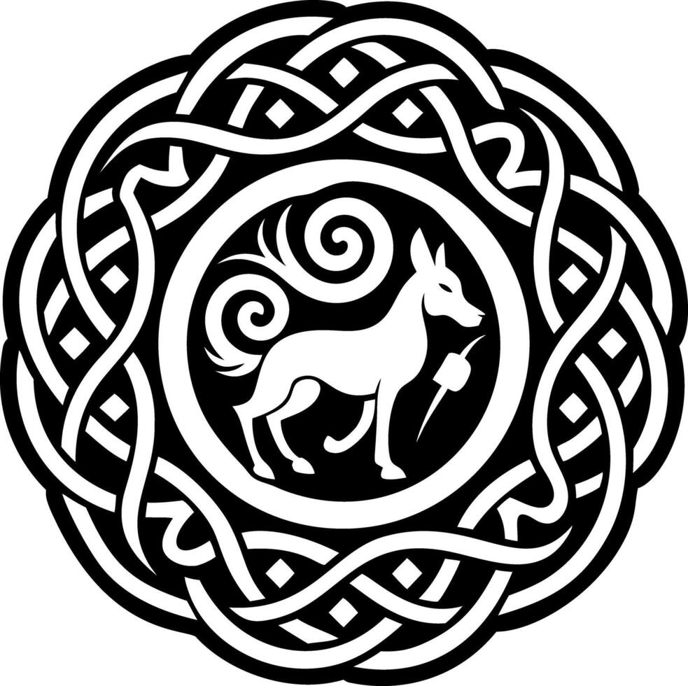 Guardian animal icon in glyph style vector