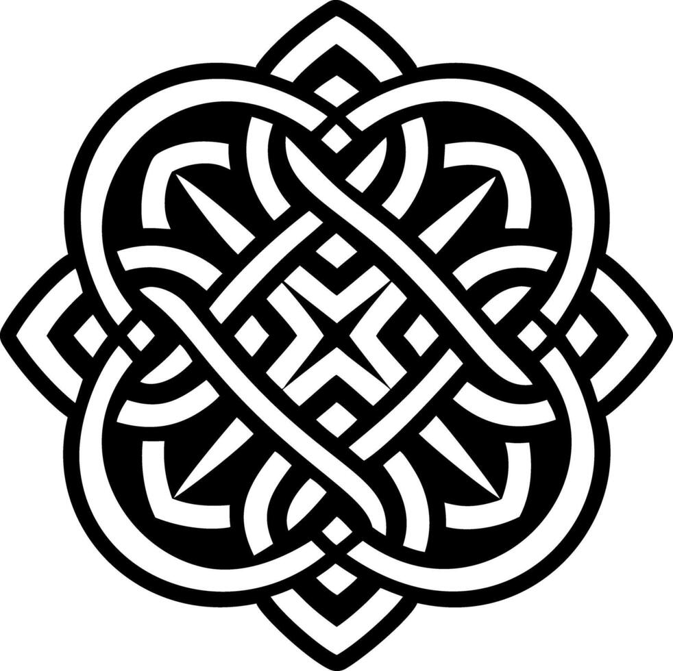 Interwoven knot icon in glyph style vector