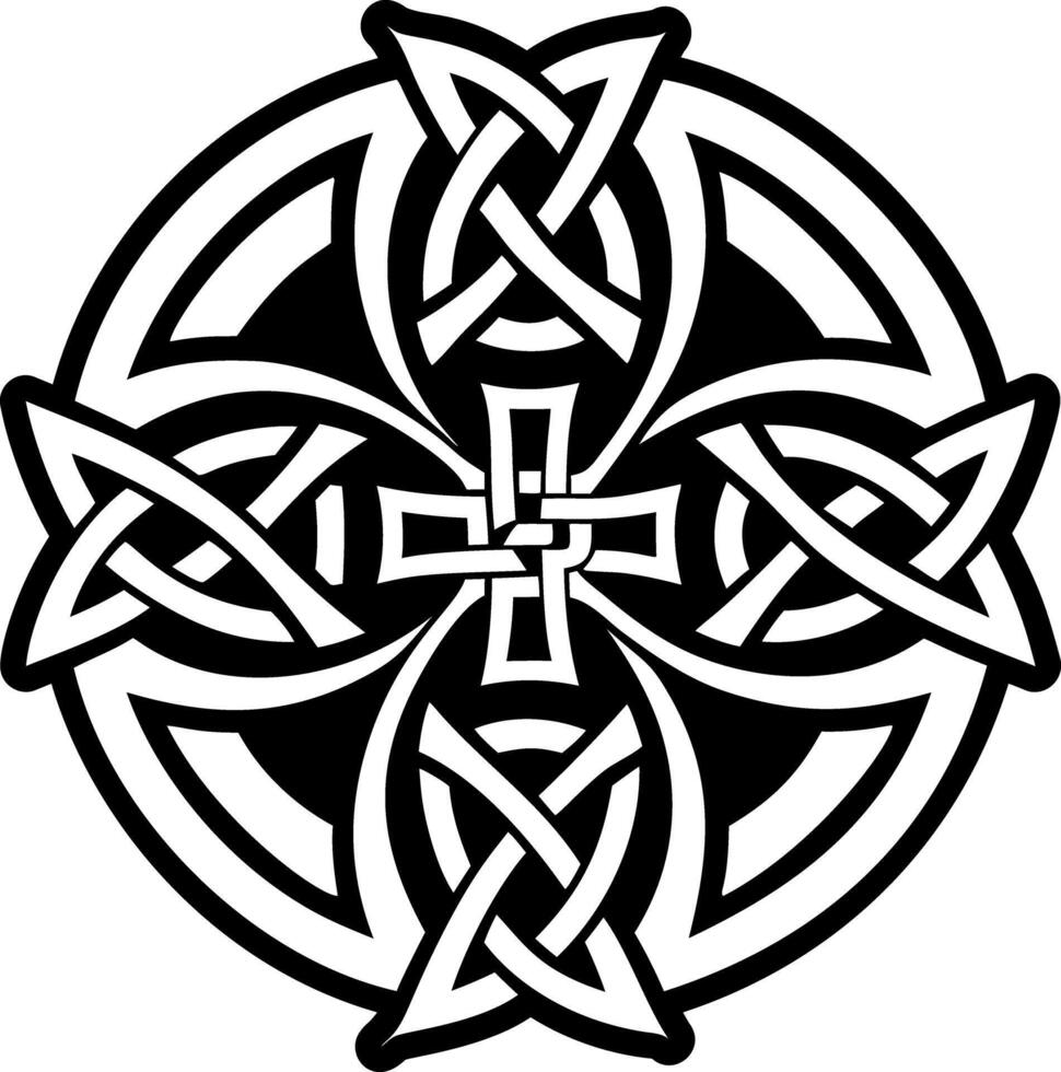 Interwoven knot icon in filled style vector