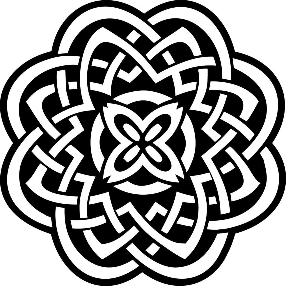 A glyph style icon of mandala symbol vector