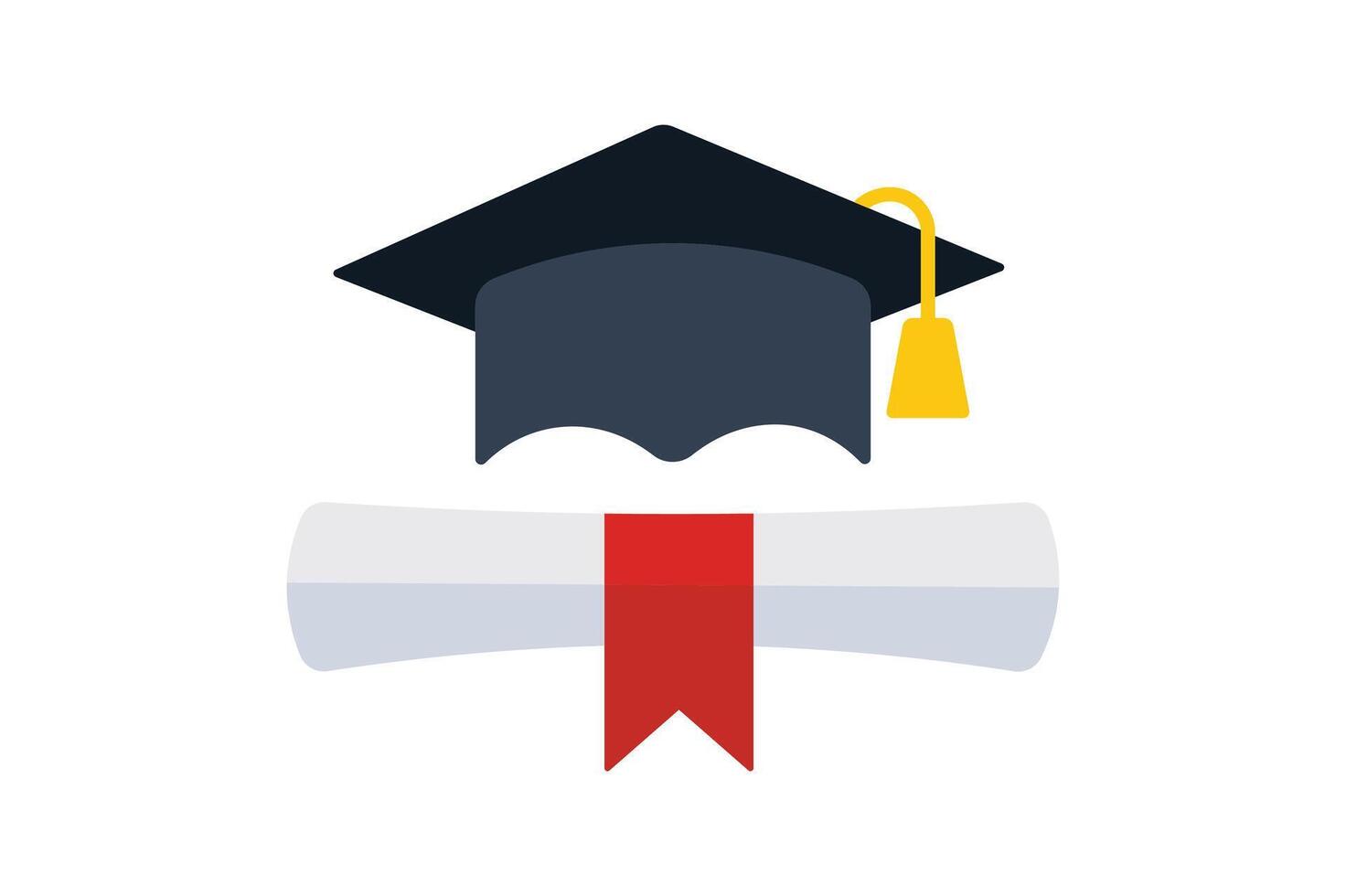 Graduation Cap and Diploma for Websites, graduation cap icon, graduation celebration, university degree icon, graduation symbol vector