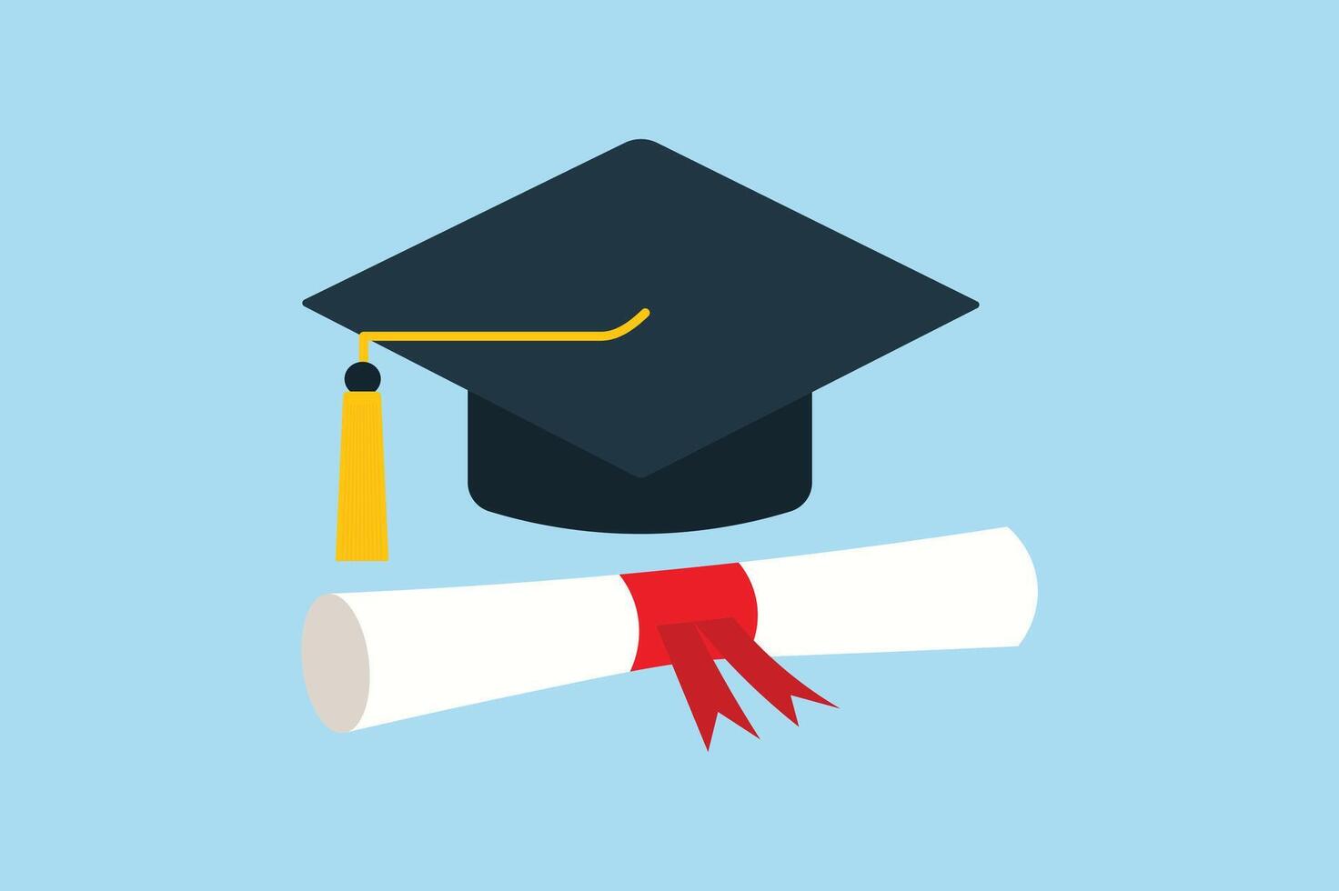 Graduation Cap and Diploma Icon for E-Learning Platforms, graduation cap icon, graduation celebration, university degree icon, graduation symbol vector