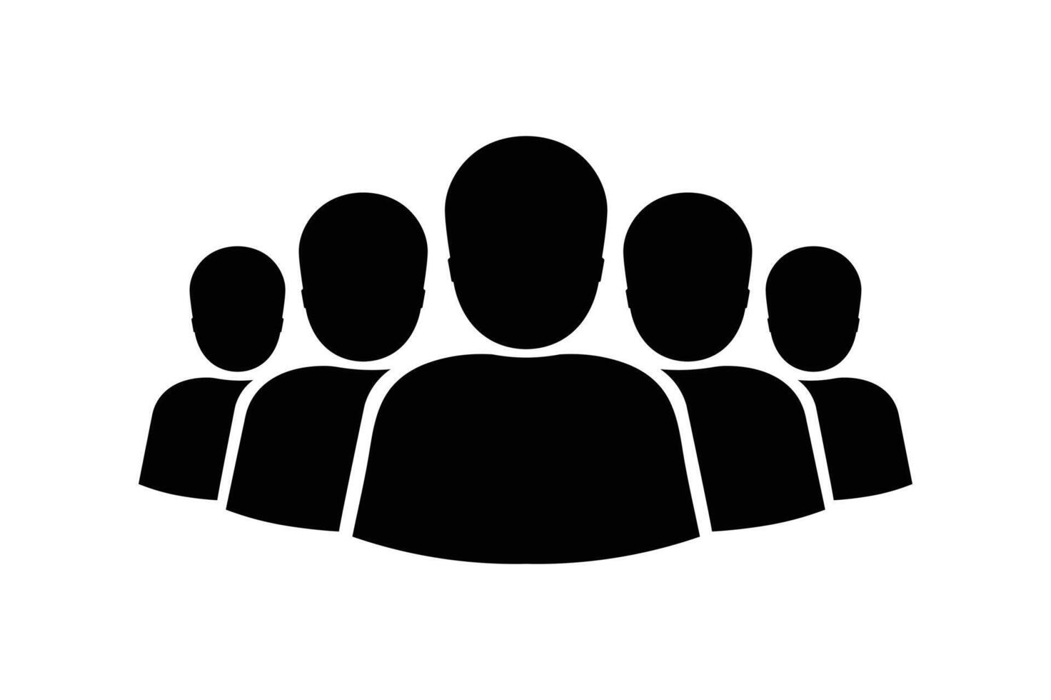 Group of People Icon for Teamwork and Collaboration, group of people icon, group of users icon, team members icon, user profile vector
