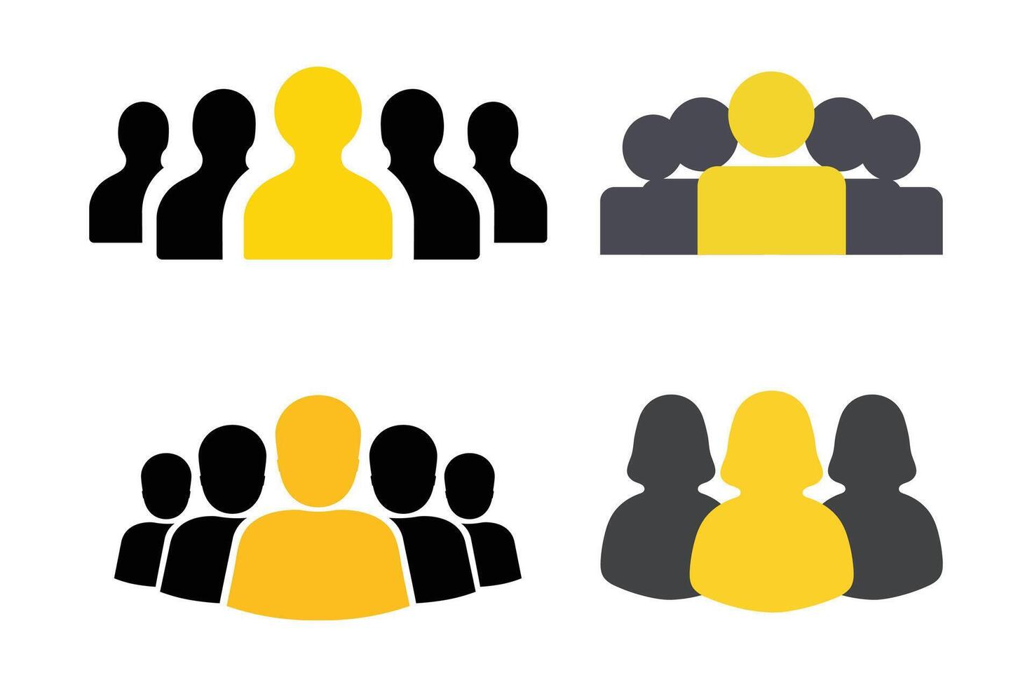 User Group Silhouette Icon for Profile Representation, group of people icon, group of users icon, team members icon, user profile vector