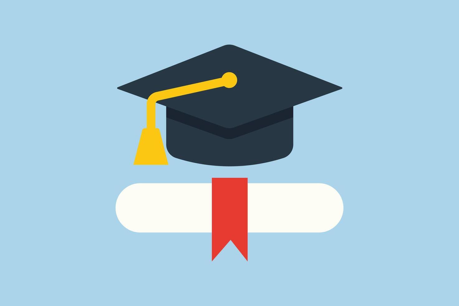 Graduation Cap and Diploma Icon for Certificates, graduation cap icon, graduation celebration, university degree icon, graduation symbol vector