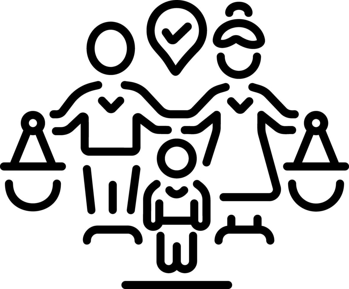 Family law icon in line style vector