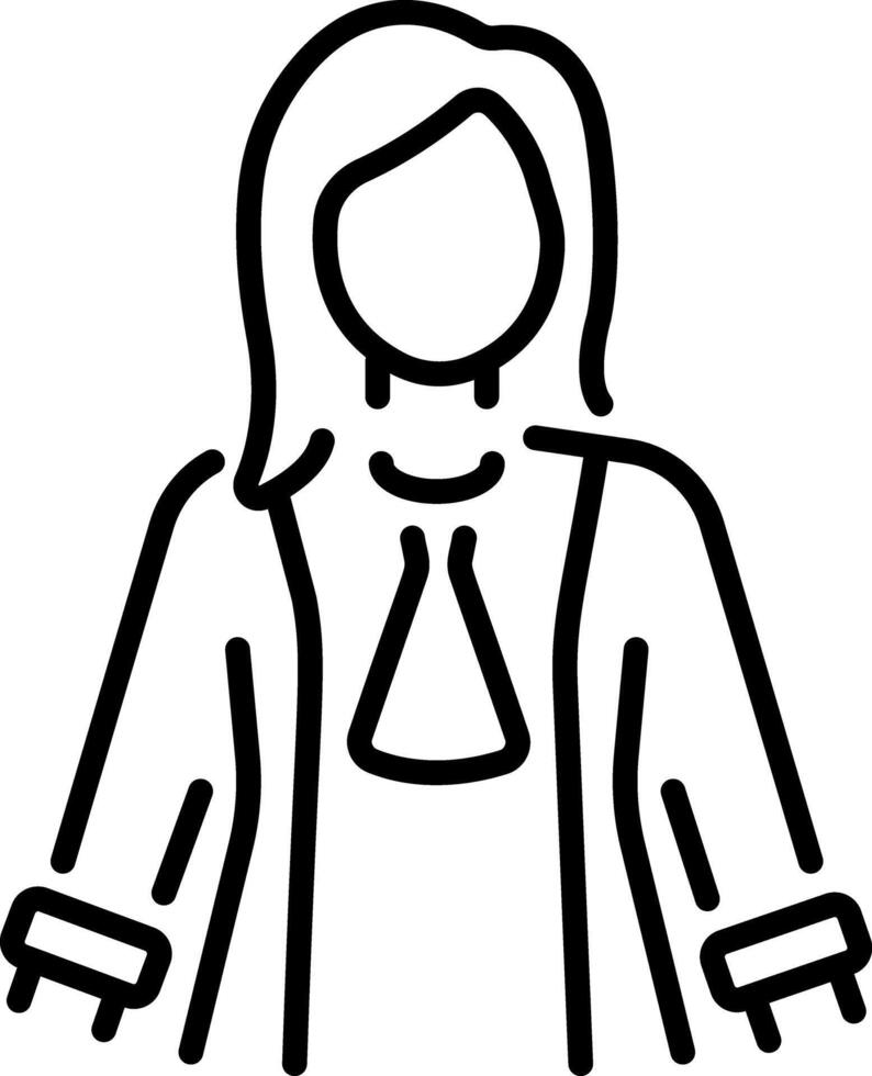 Female lawyer icon in line style vector