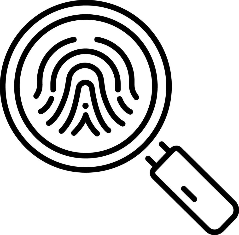 Fingerprint check icon in linear style vector