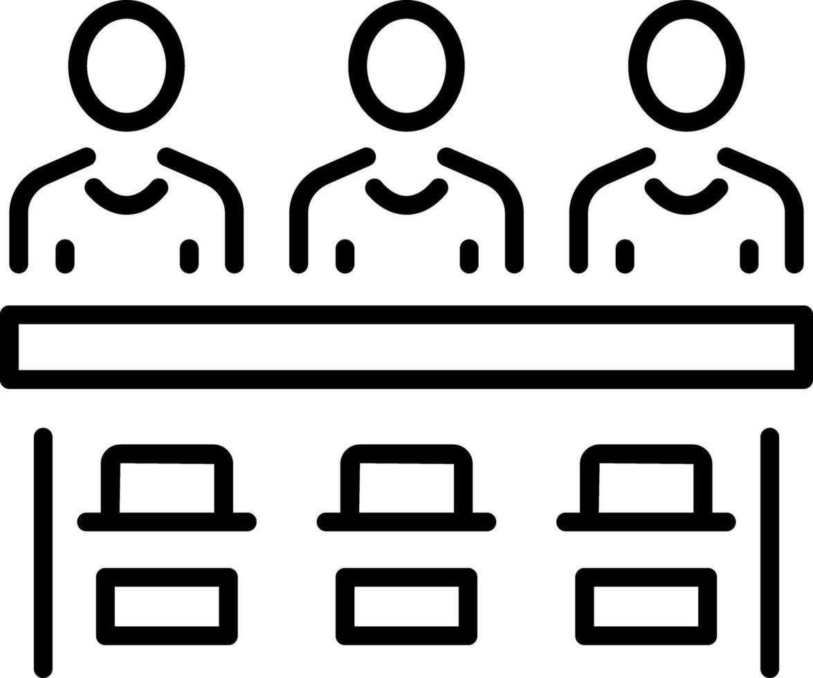 Jury box icon in linear style vector