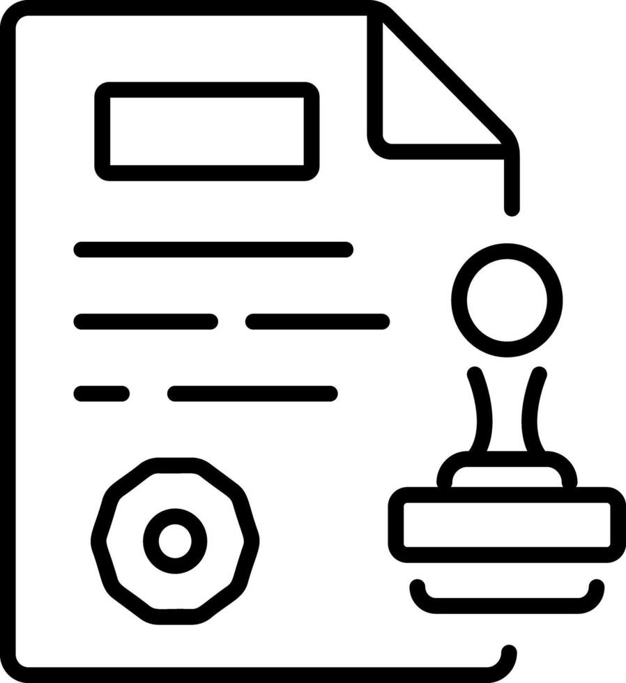 A line style icon of legal paper vector