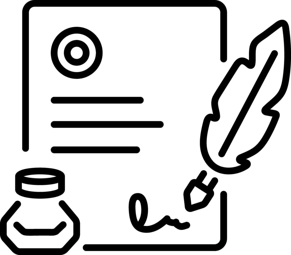 A line style icon of legal notice vector