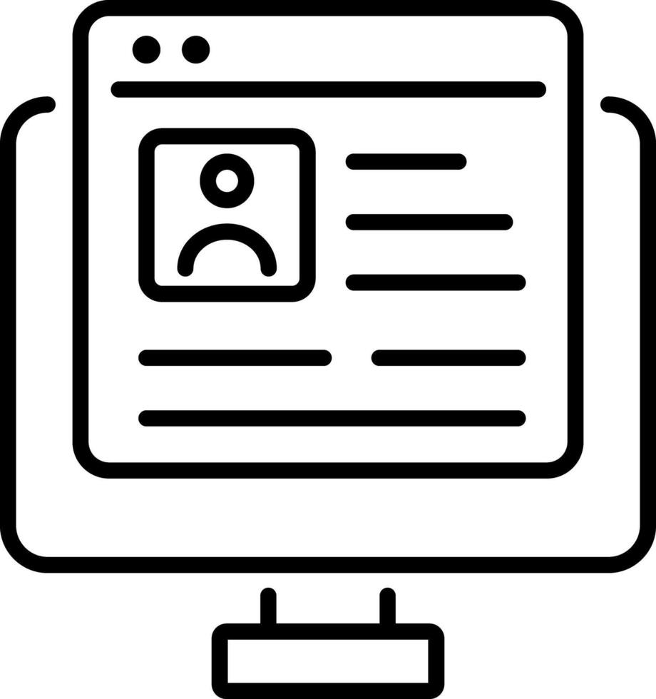 Online profile icon in linear style vector
