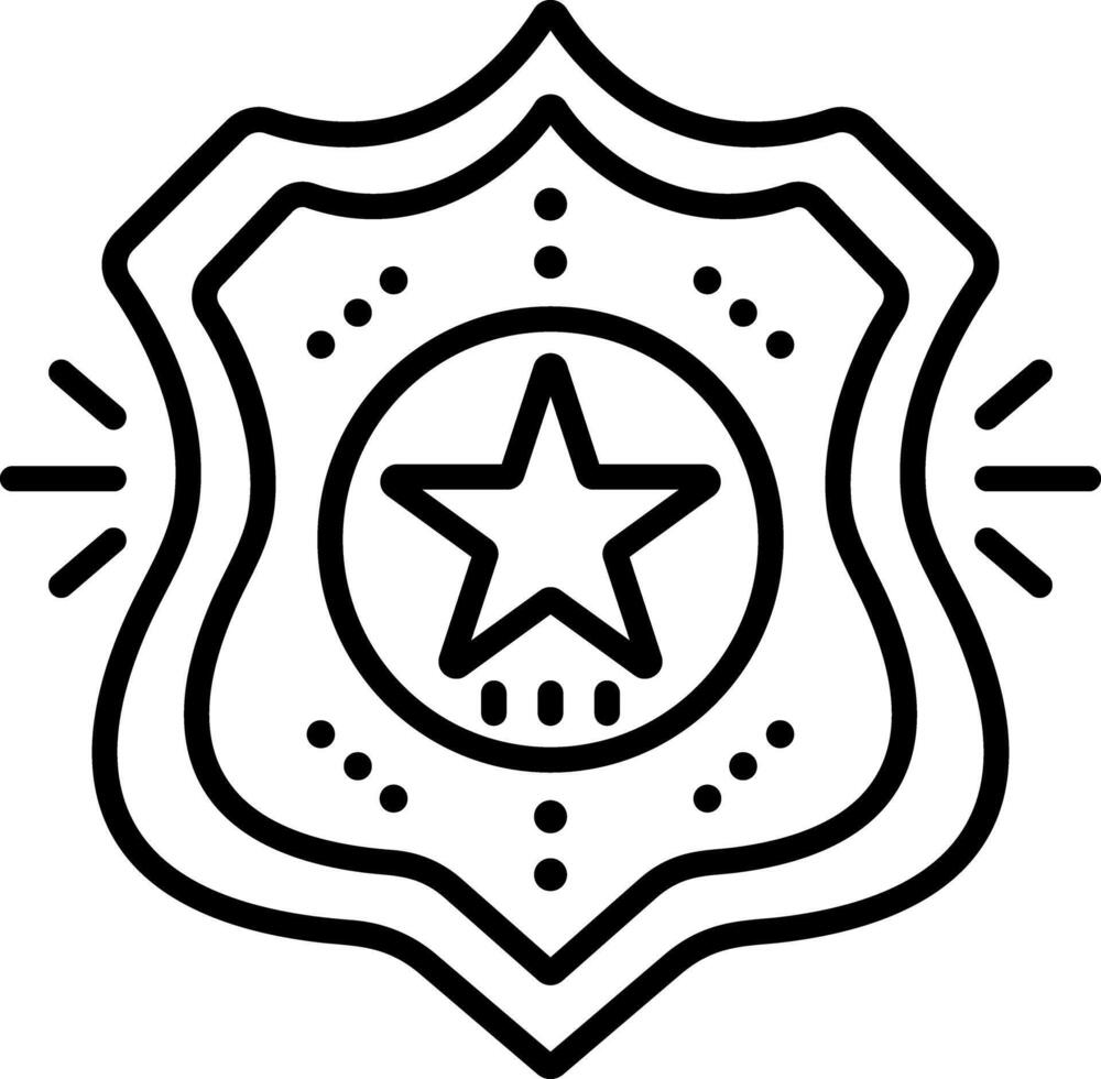 Police badge icon in linear style vector