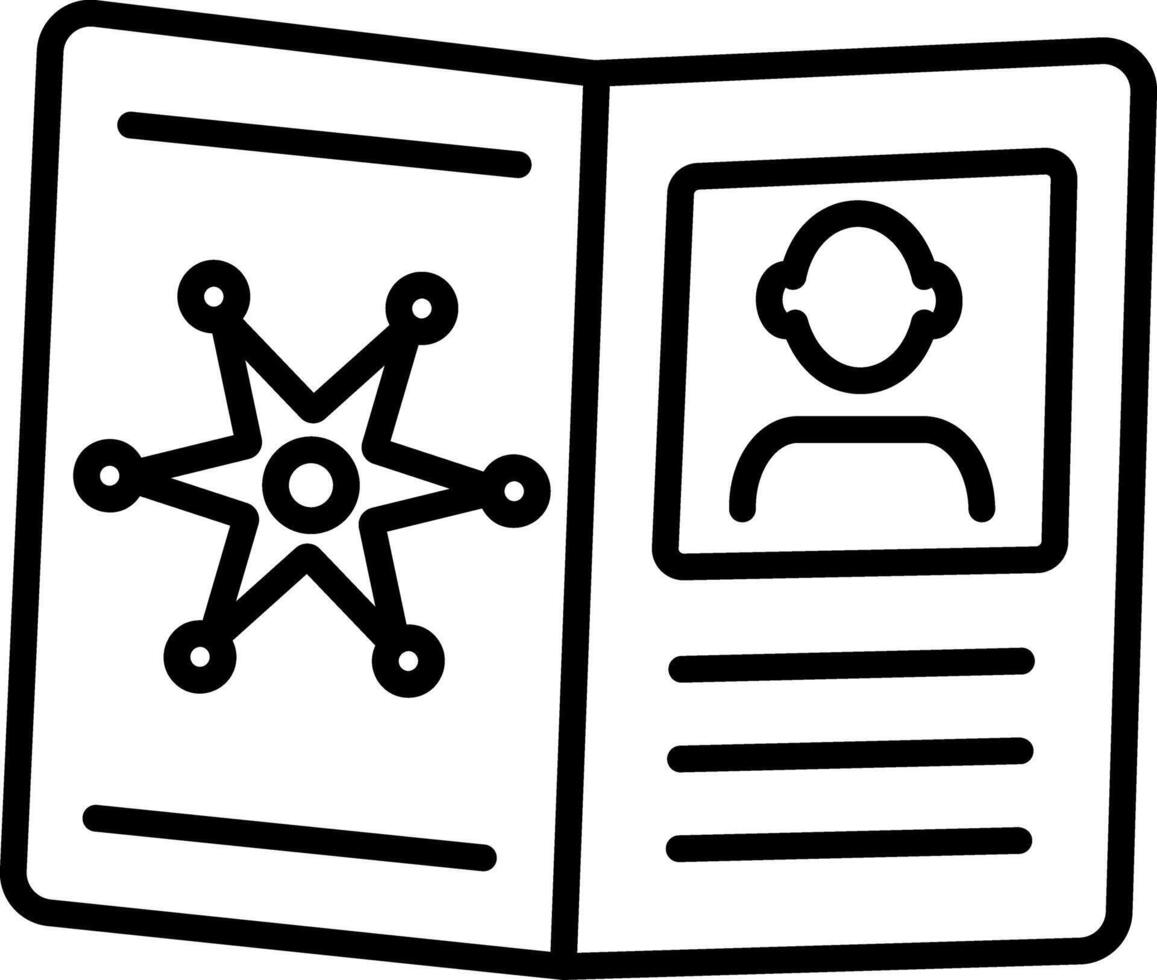 Police id icon in linear style vector