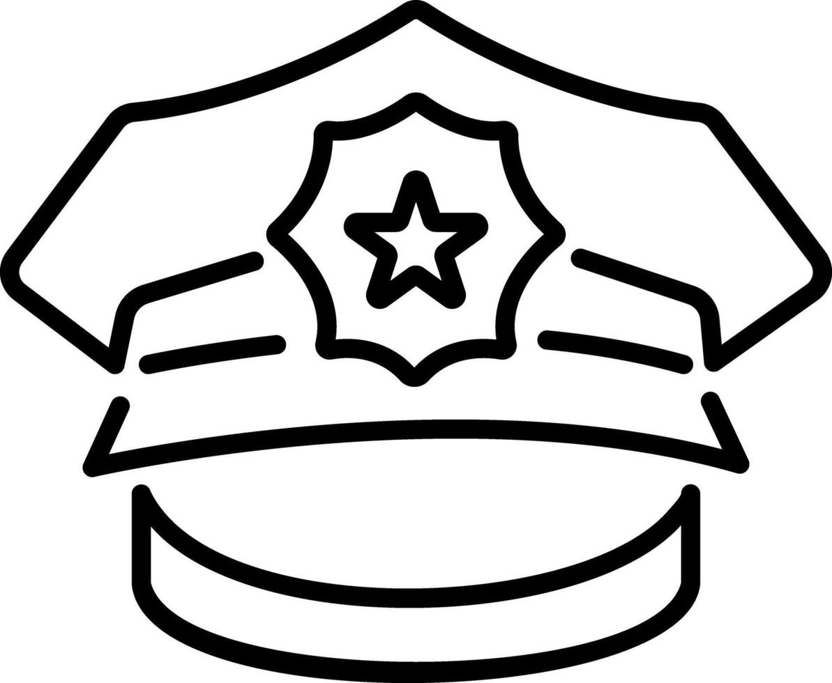 Police hat icon in linear style vector