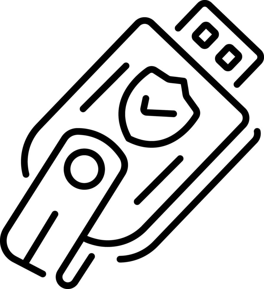 Usb icon in linear style vector