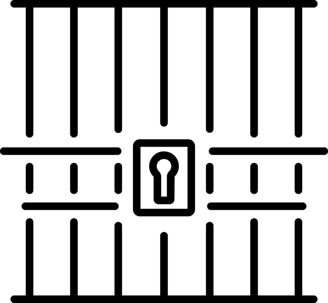 Prison bars icon in linear style vector