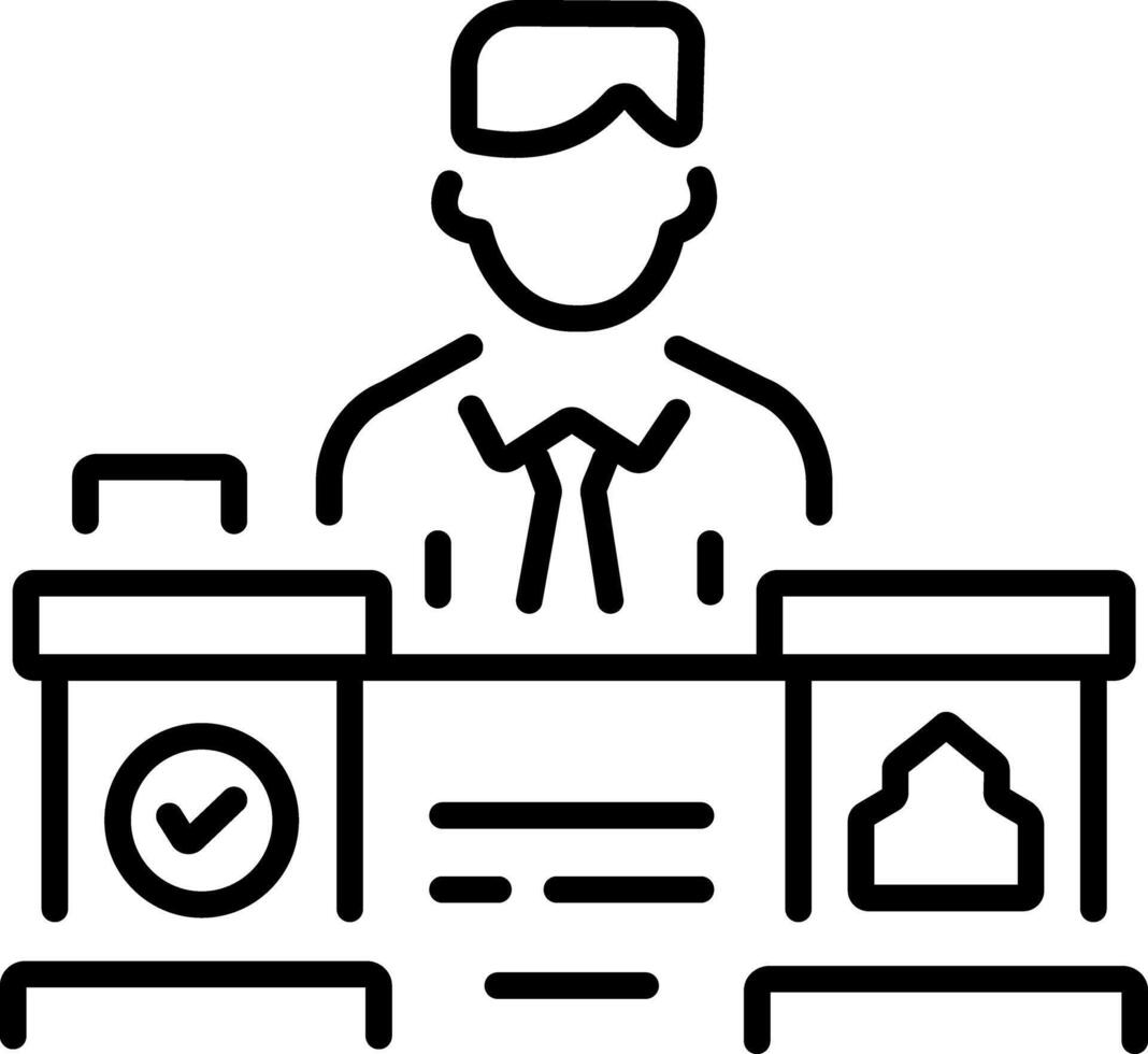 A line style icon of public defender vector