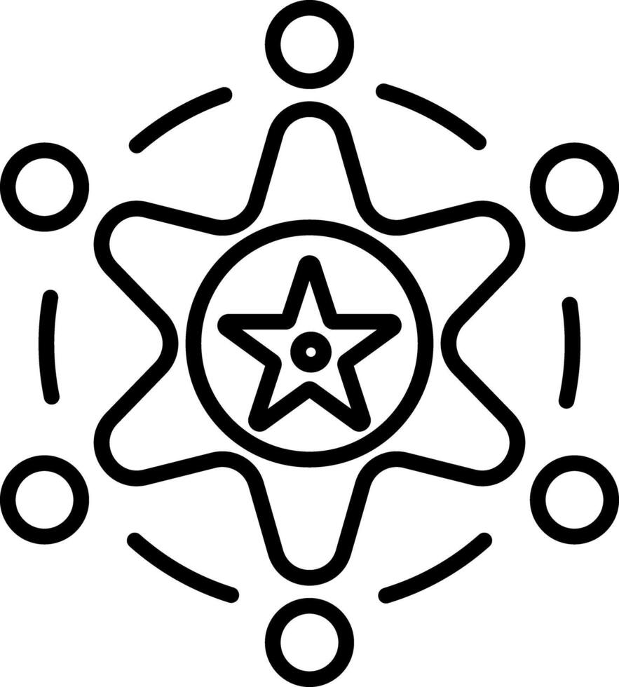 A line style icon of sheriff badge vector