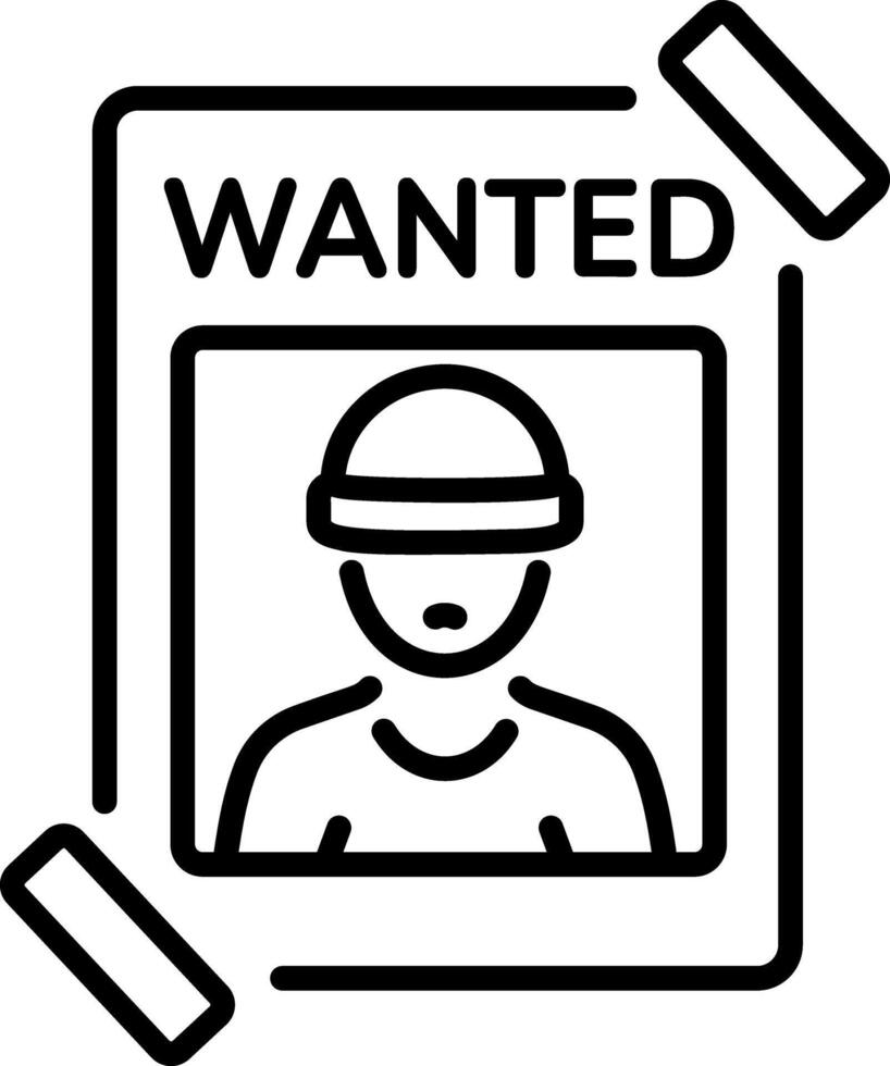 Wanted poster icon in line style vector