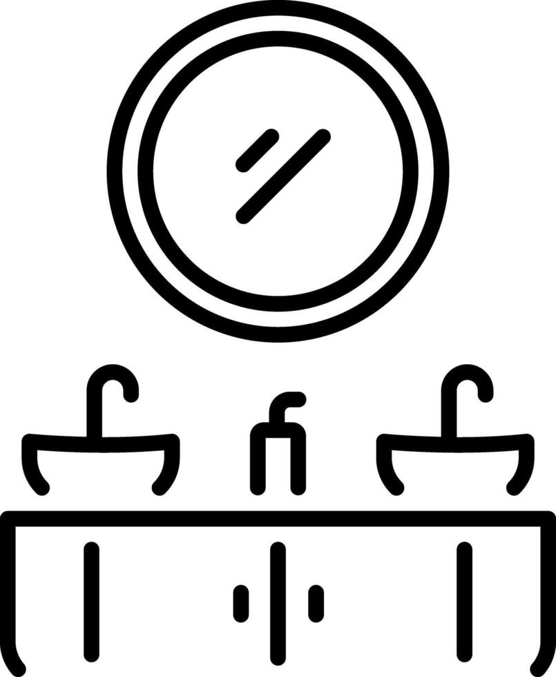 A line style icon of bathroom vanity vector