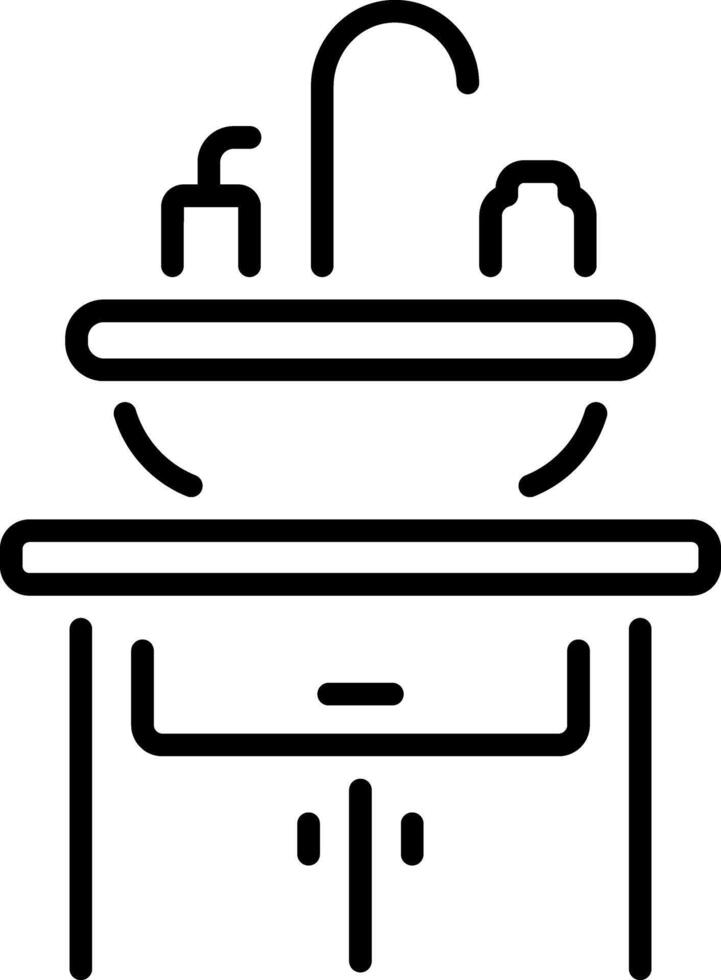 A line style icon of bathroom sink vector