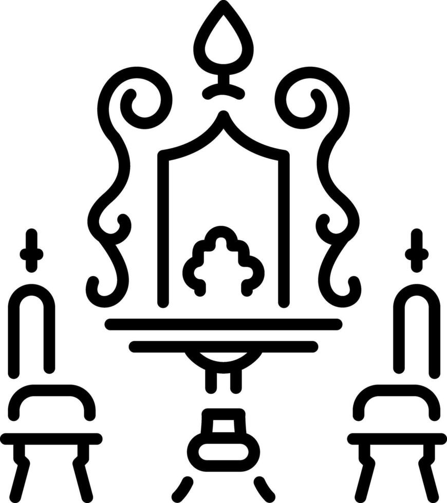Antique furniture icon in linear style vector