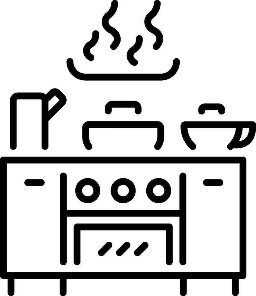 A line style icon of kitchen counter vector