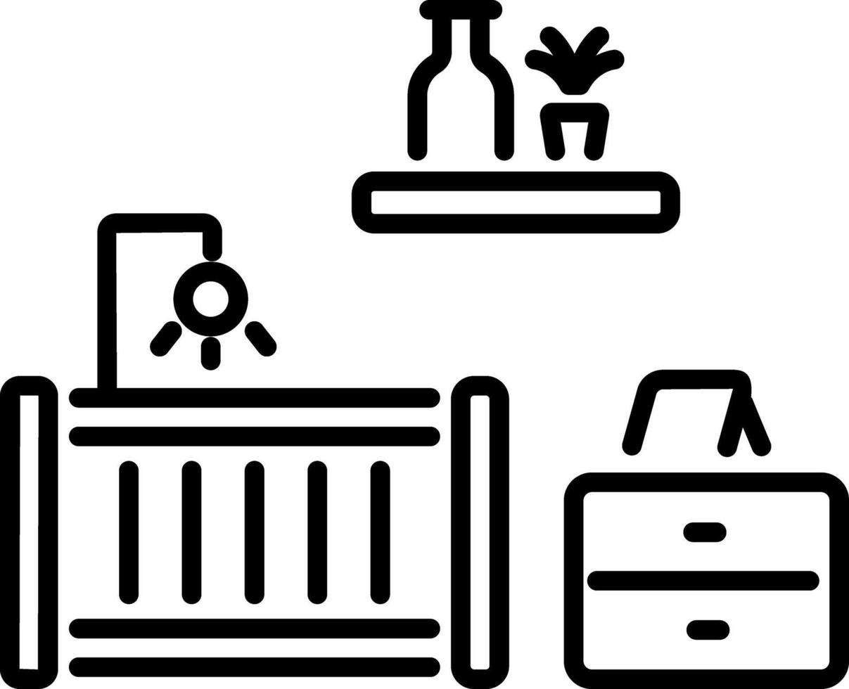 A line style icon of kids room vector
