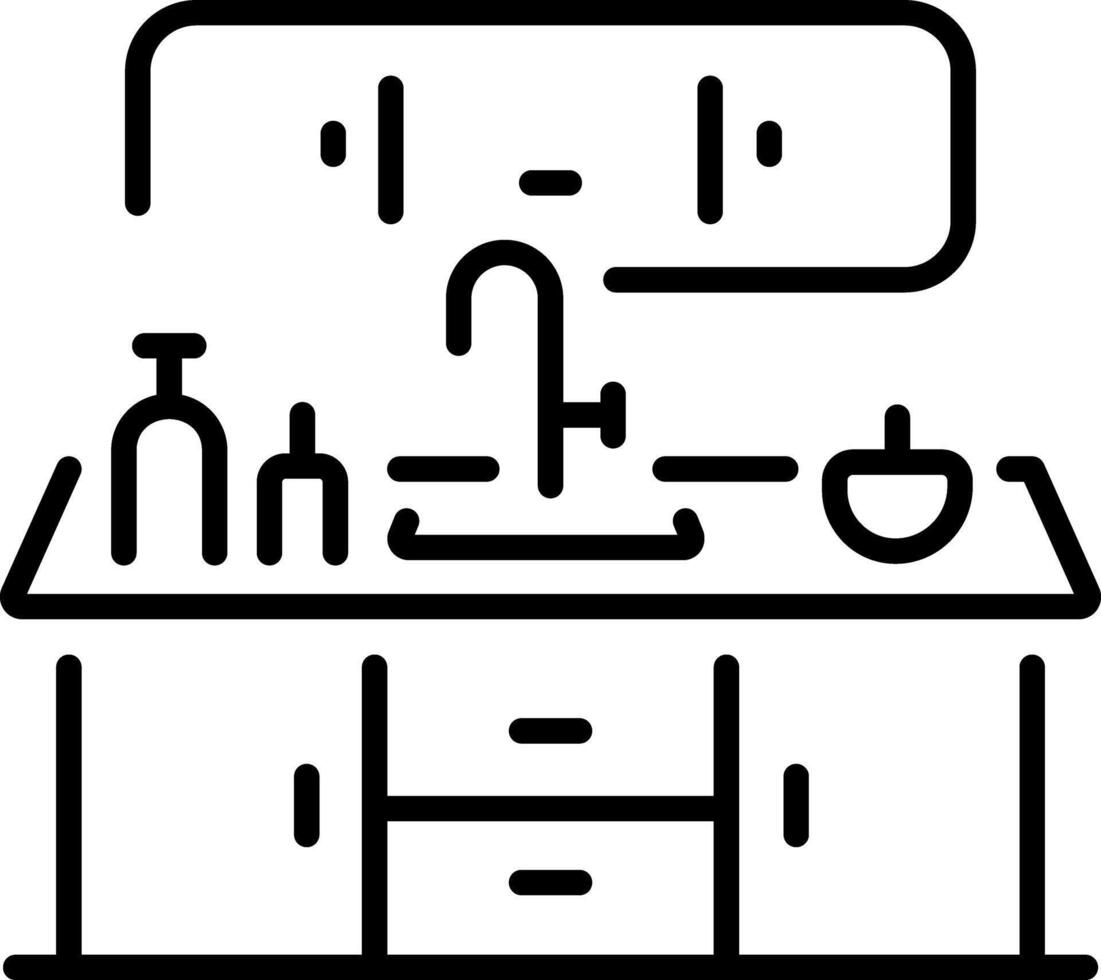 Kitchen sink icon in linear style vector