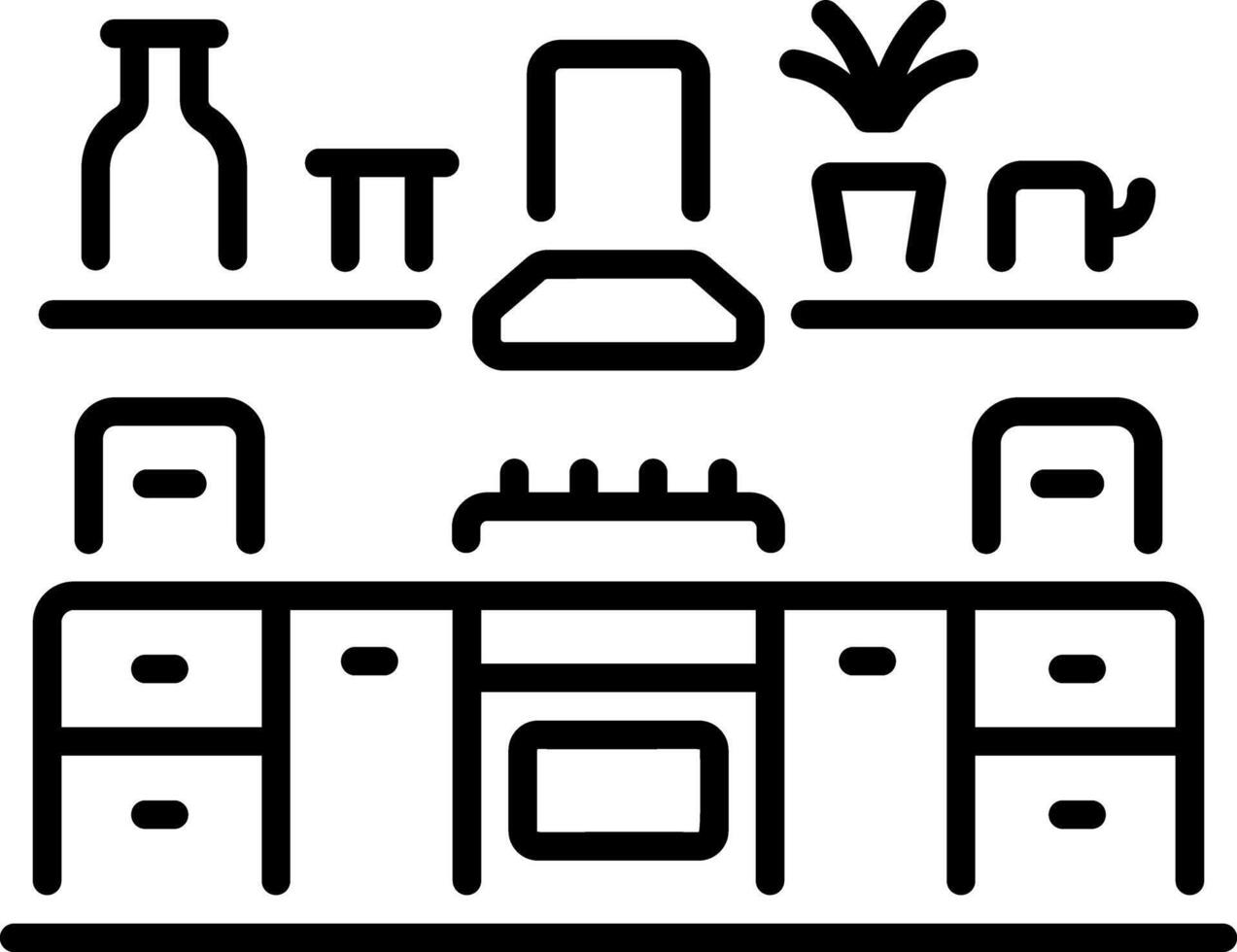 Modern kitchen icon in linear style vector