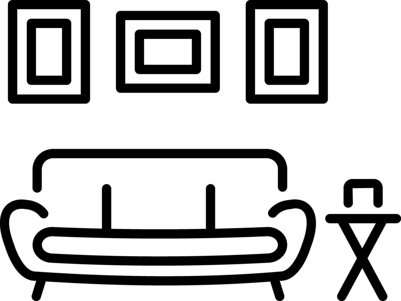 Living room icon in line style vector