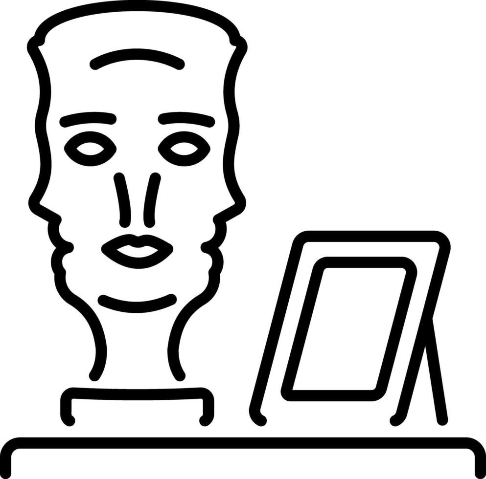 Face vase icon in linear style vector