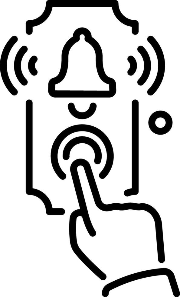 A line style icon of a door bell vector