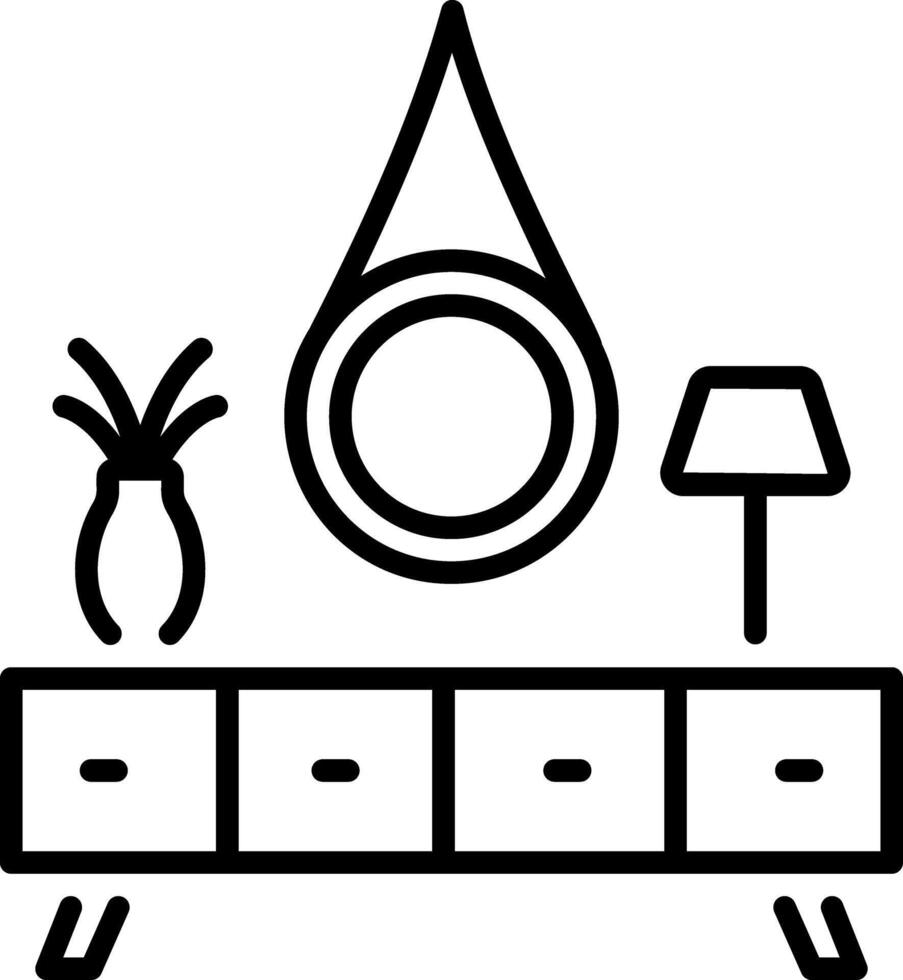 A line style icon of hall table vector