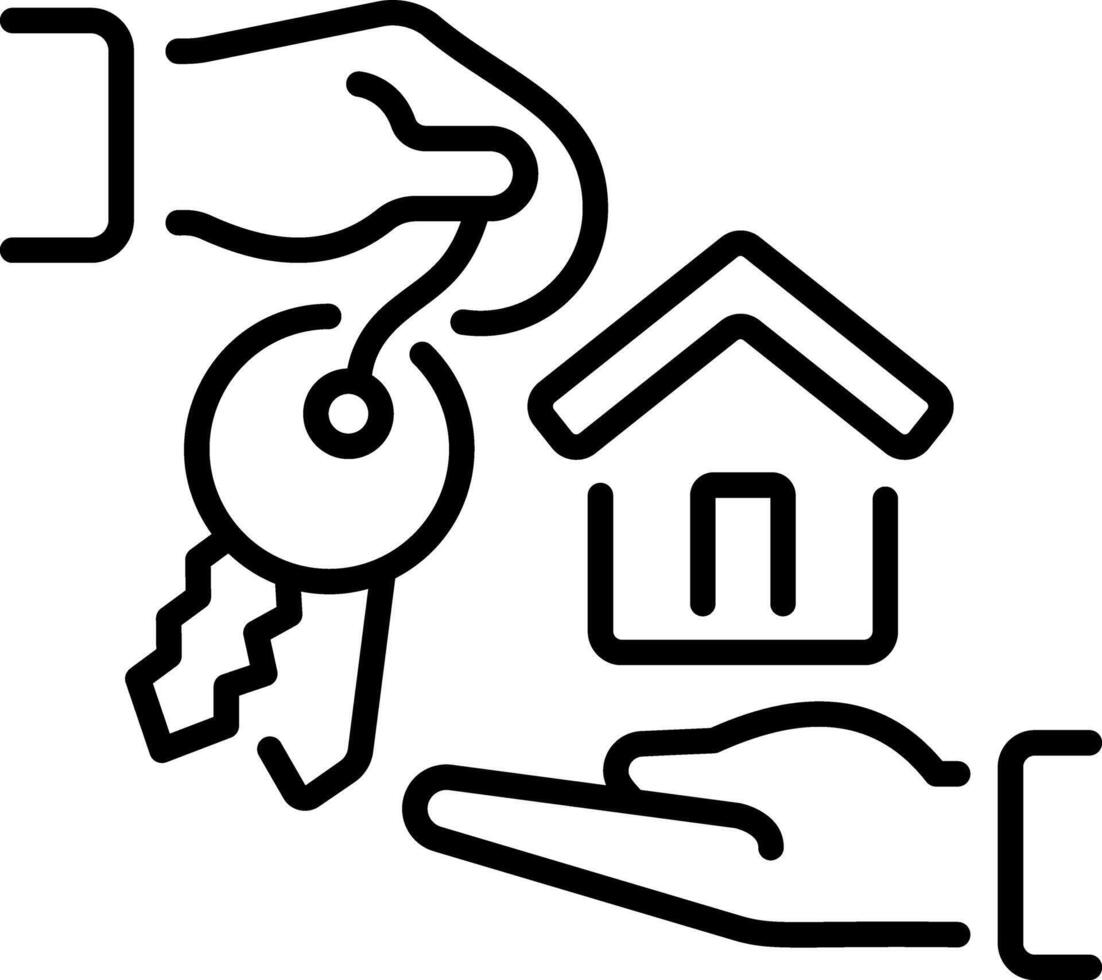 Handovers keys icon in linear style vector