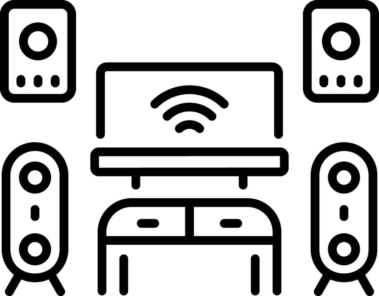 A line style icon of home theatre vector