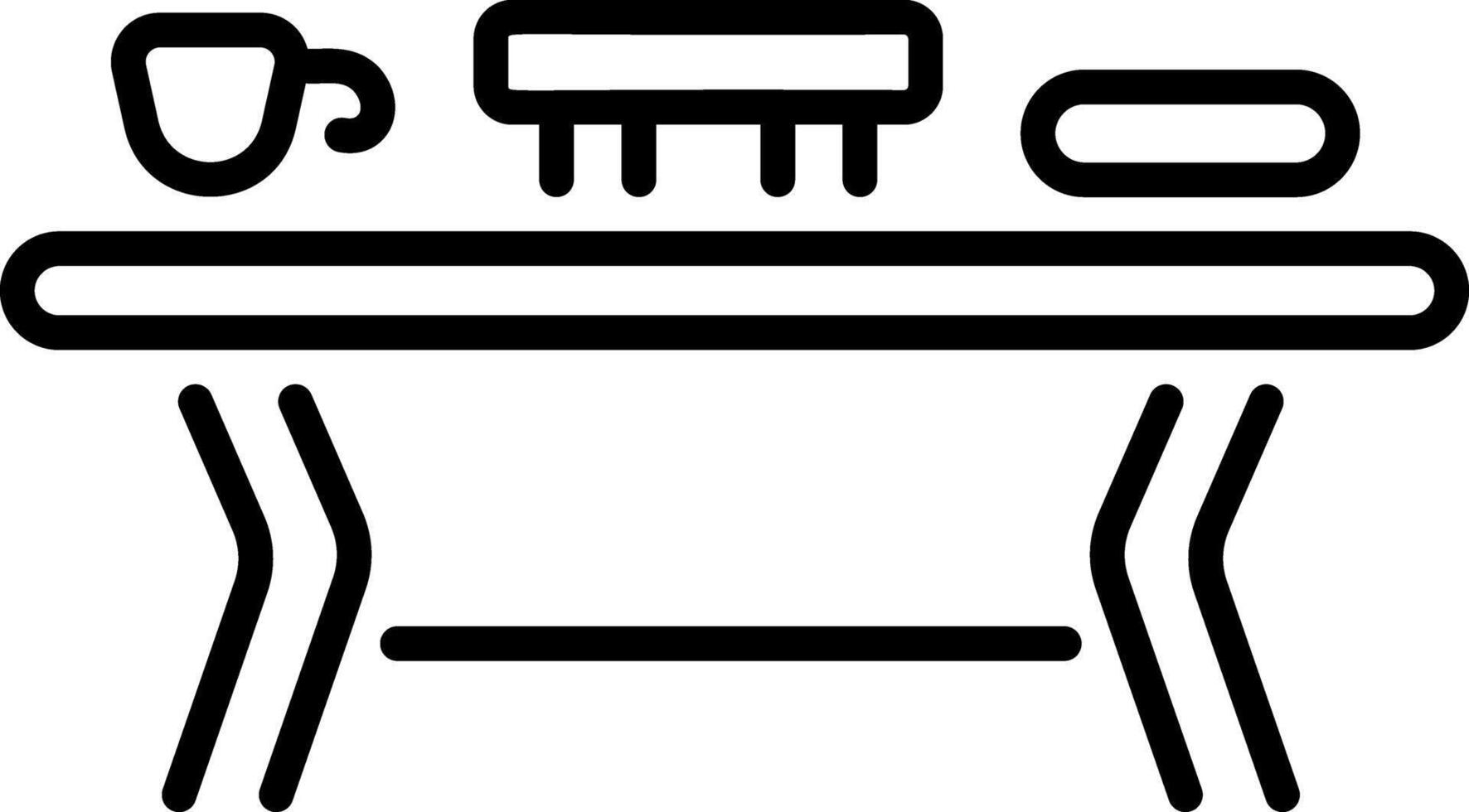 A linear icon of coffee table vector