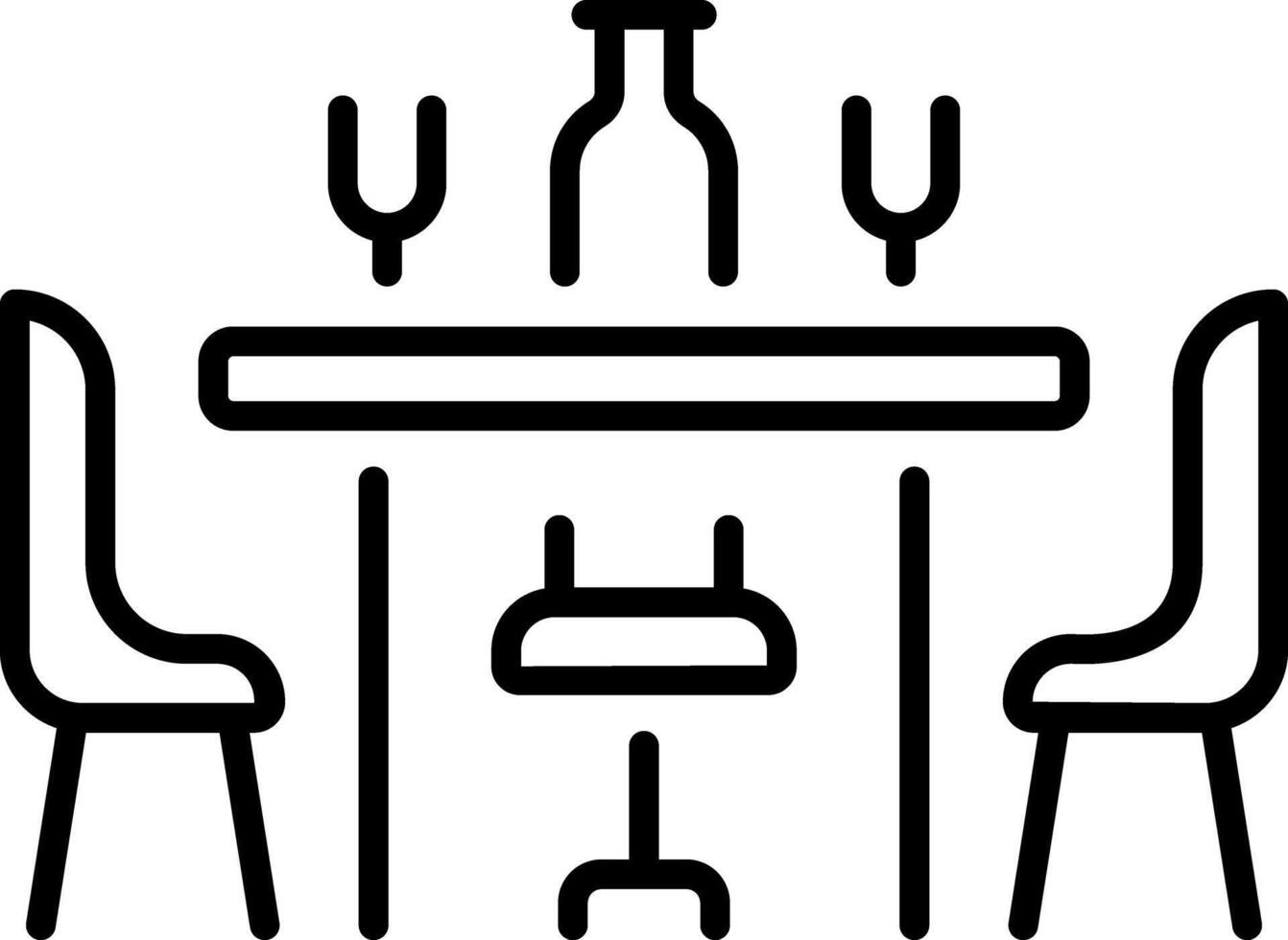 Dining table icon in line style vector
