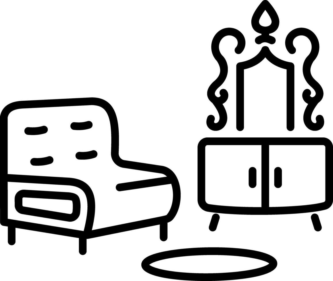 A line style icon of room furniture vector