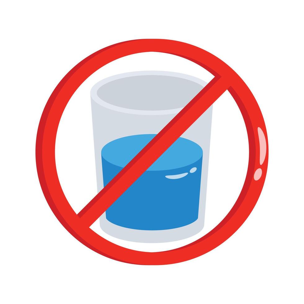 Symbol representing fasting during Ramadan by abstaining from drinking water. vector