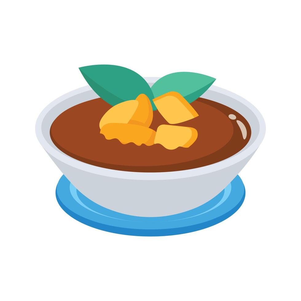 A bowl of traditional food symbolizing the breaking of fast during Ramadan. vector